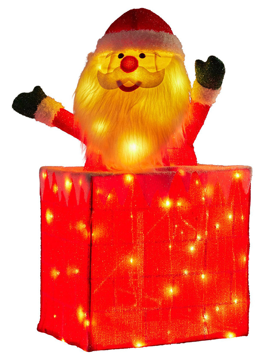 Light Up Christabelle Animated Santa in Chimney Christmas Decoration 76cm - Main Image