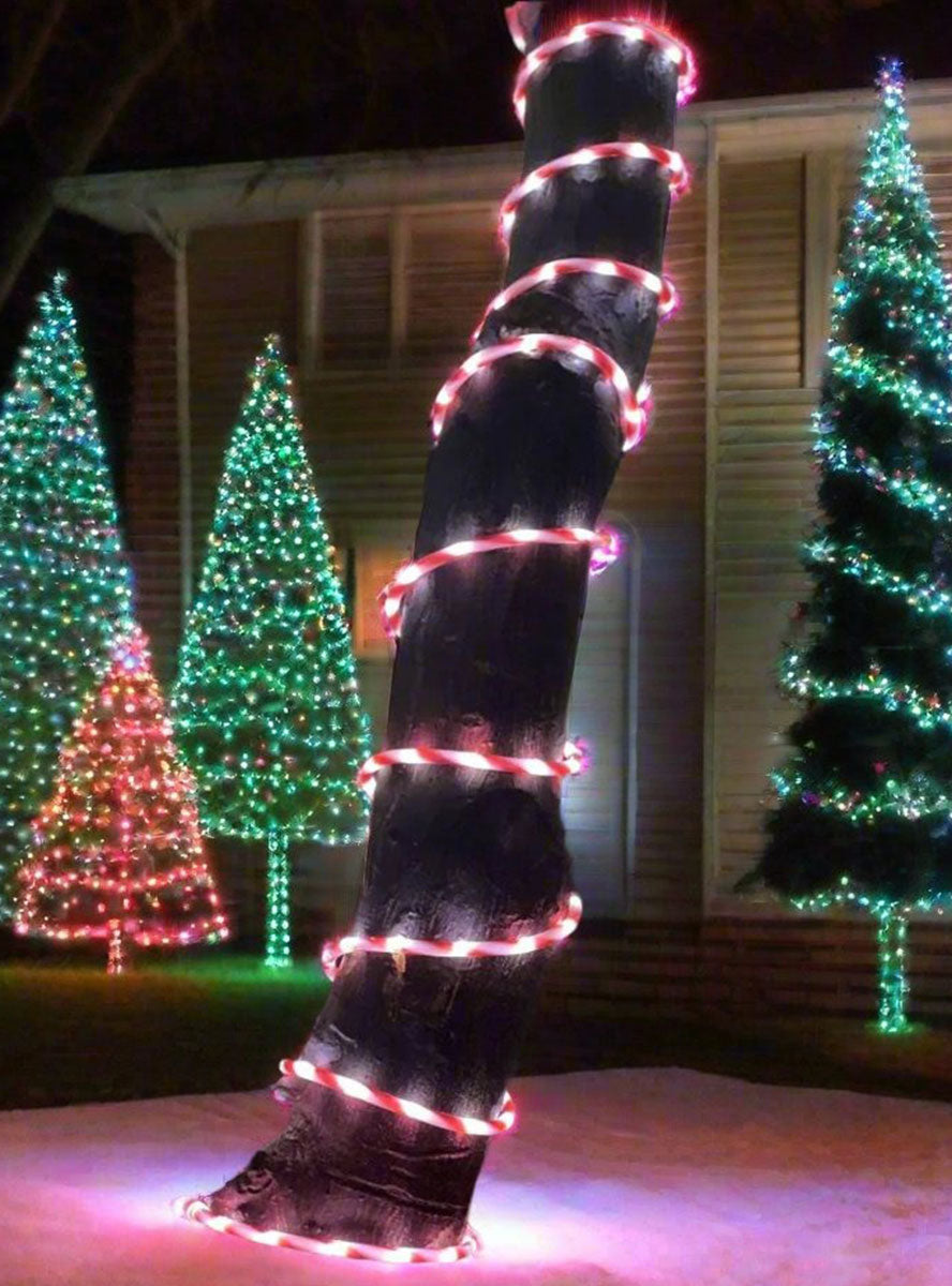 Candy Cane 8 Metre Striped Flashing Tube Light Christmas Decoration - Main Image 1