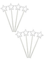 Image of Shiny Silver Star Wands Pack of 8 Party Favours