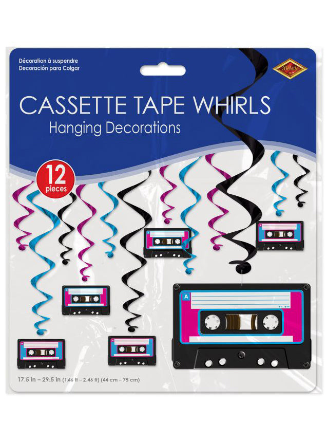 Cassette Tape Hanging Whirl Decorations - Packaging Image