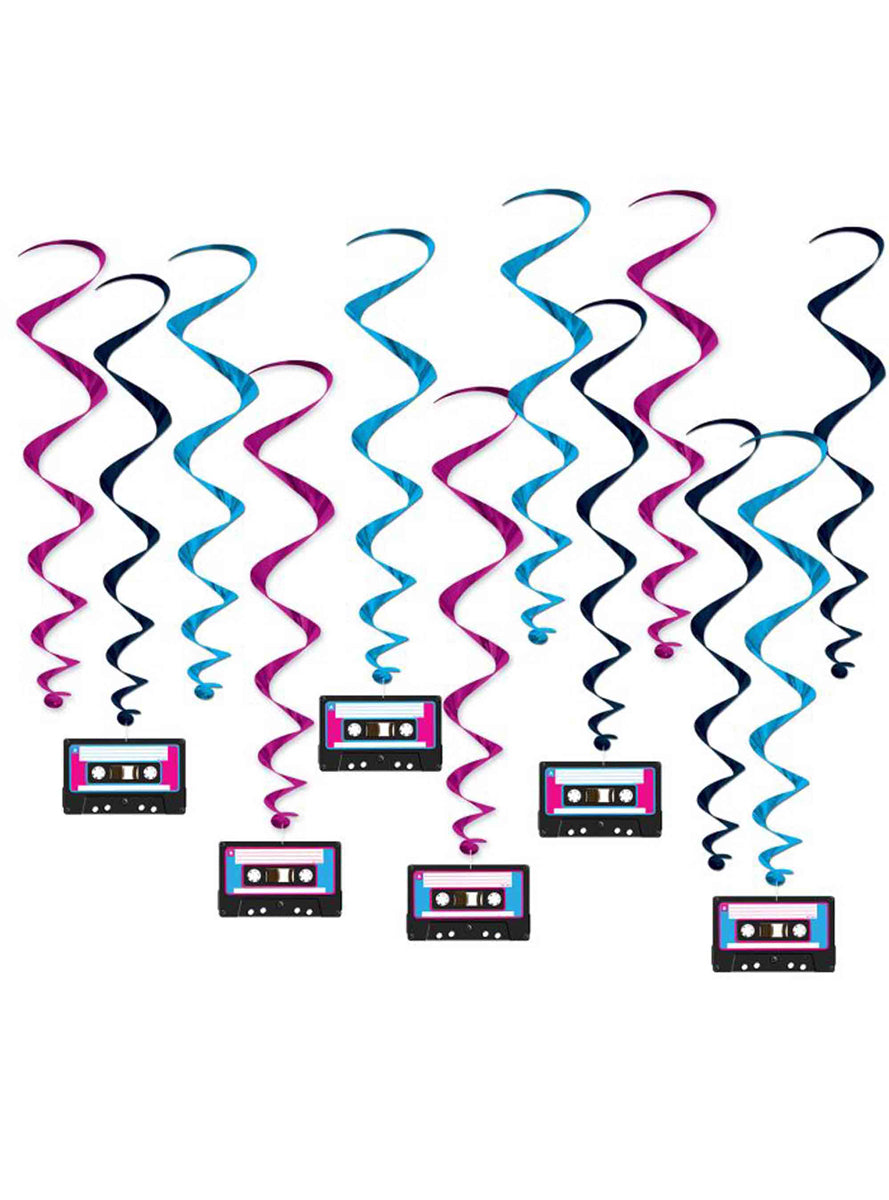 Cassette Tape Hanging Whirl Decorations - Main Image