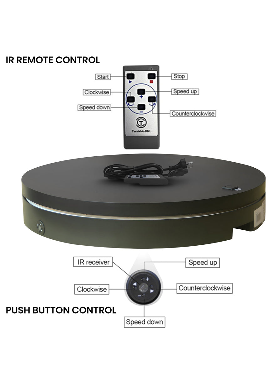 Black Commercial Grade Electric Christmas Display Turntable 80cm 200kg - Info Image 3
