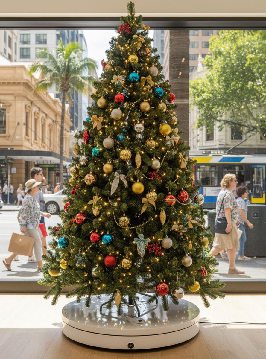 White Commercial Grade Electric Christmas Display Turntable 80cm 200kg - Alternate Image 1