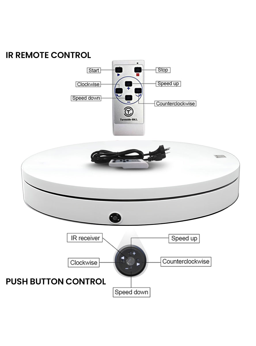 White Commercial Grade Electric Christmas Display Turntable 80cm 200kg - Info Image 3