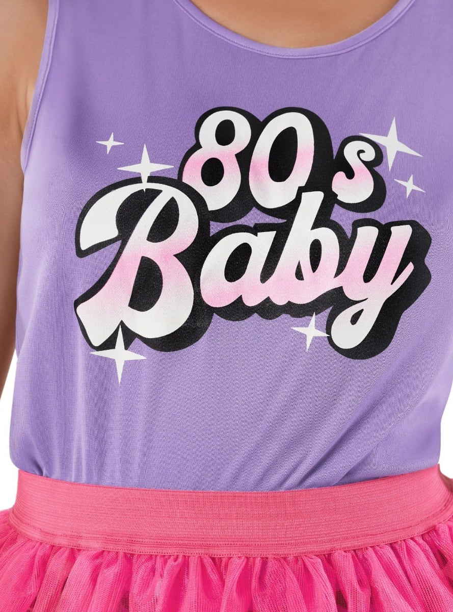 80s Baby Womens Neon Tutu Costume - Close Image 3