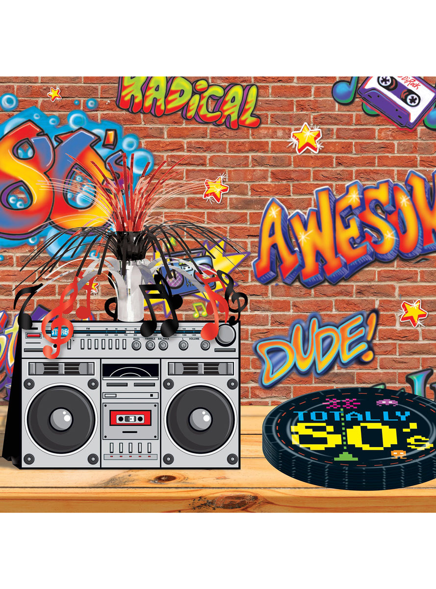 80s Graffiti Cut Out Decorations - Lifestyle Image