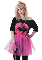Hot Pink Womens 80s Costume Tutu - Main Image
