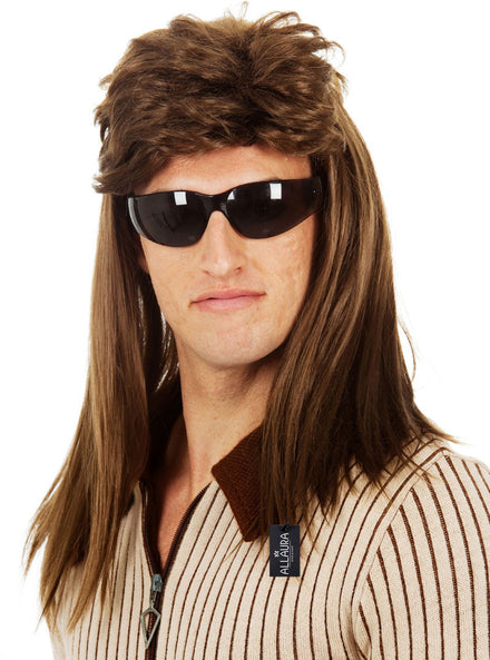 80s Auburn Goddess Womens Long Wavy Costume Wig - Side Image 2