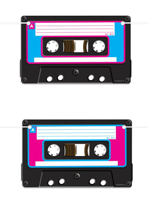 Cassette Tape 80s Garland - Close Image