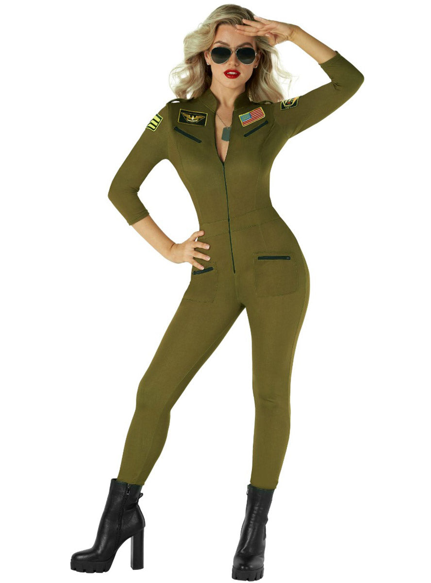 Fighter Pilot Plus Size Womens Costume - Main Image