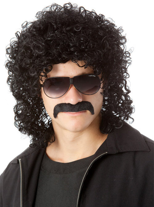 80s Bogan Adults Brown Mullet Costume Wig - Womens Image