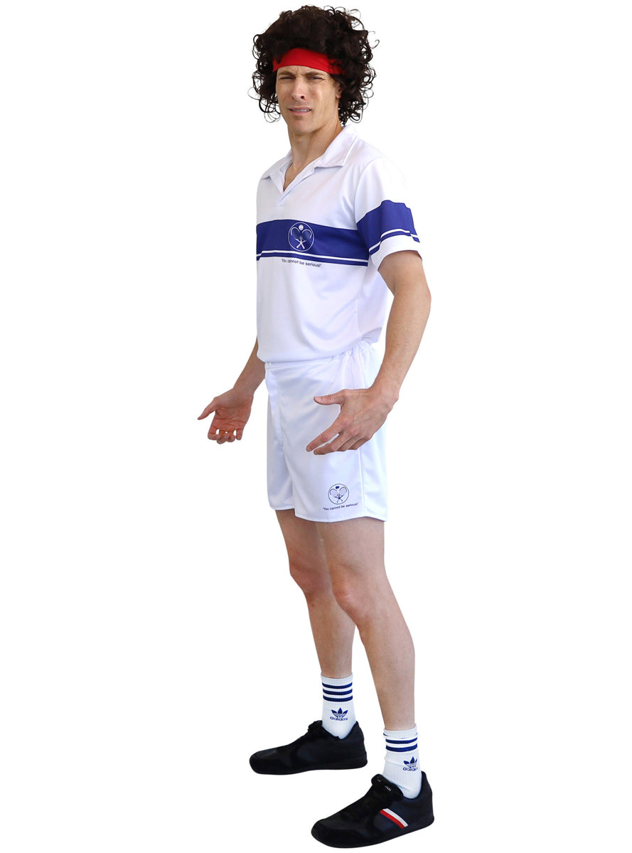 80s Tennis Player Mens Sports Costume - Side Image