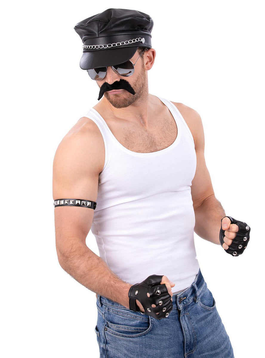 Mens 80s Freddie mercury costume accessory set - Main image