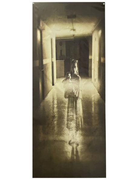 Image of Ghostly Girl in Corridor 80x200cm Hanging Halloween Decoration