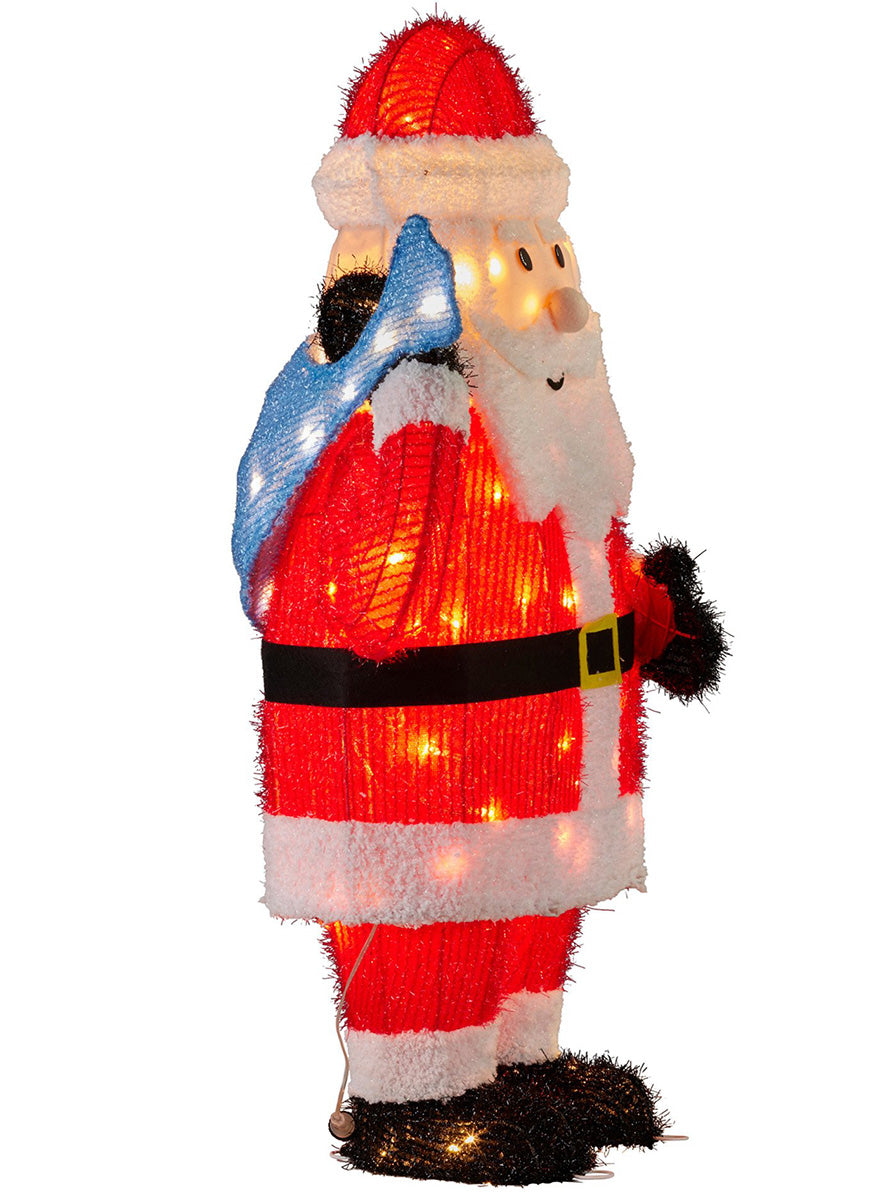 Light Up Christabelle Santa Claus Christmas Decoration 81cm - Side Image