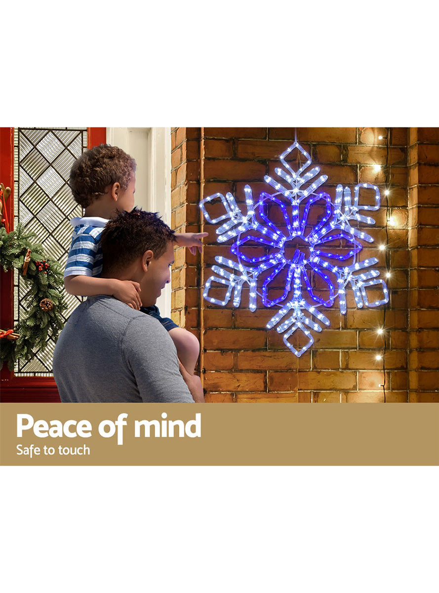 Cool Blue Snowflake Rope Light Decoration 82cm - Information Image 3