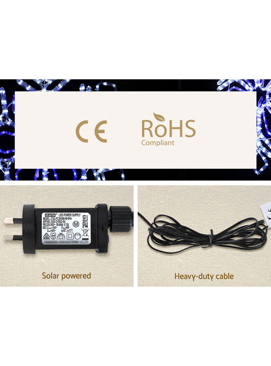 Cool Blue Snowflake Rope Light Decoration 82cm - Information Image 4