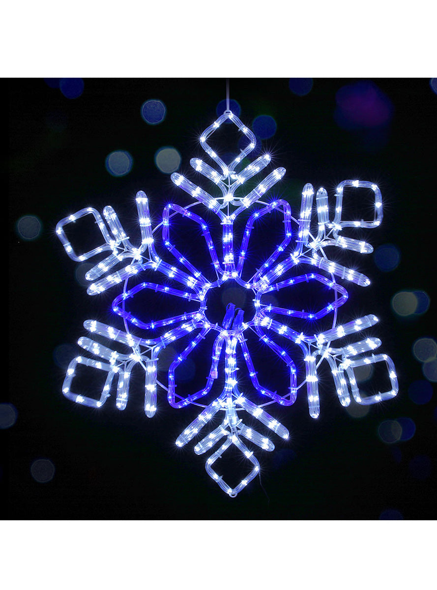 Cool Blue Snowflake Rope Light Decoration 82cm - Main Image