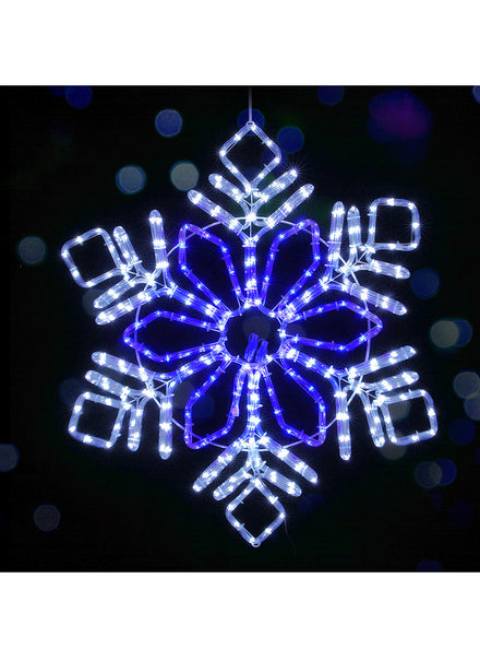 Cool Blue Snowflake Rope Light Decoration 82cm - Main Image
