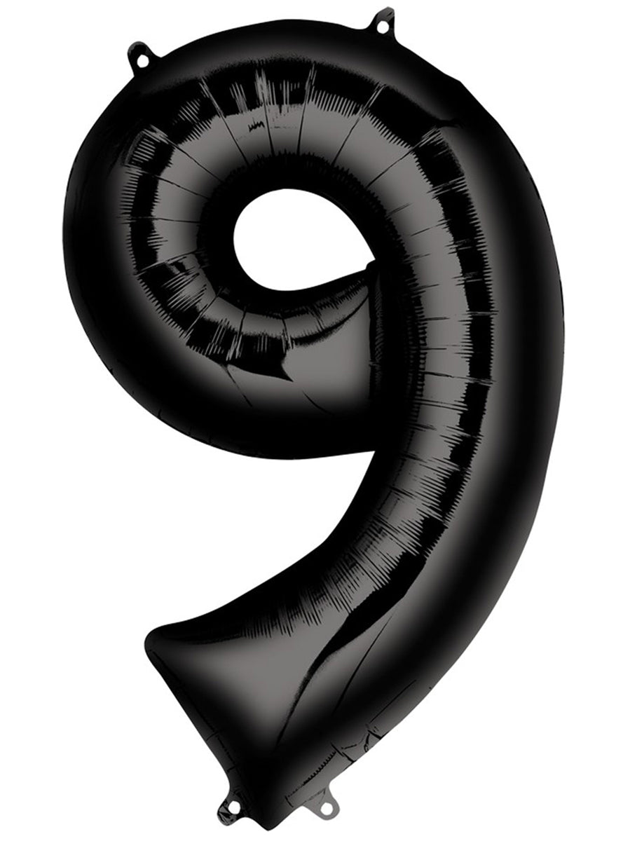 86cm Black Supershape Number 9 Foil Balloon - Main Image