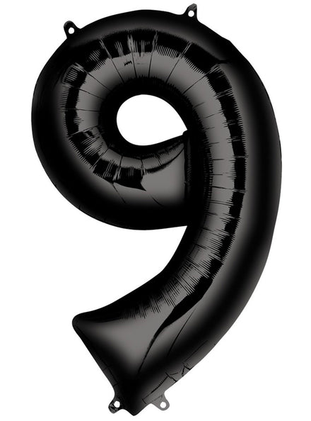 86cm Black Supershape Number 9 Foil Balloon - Main Image