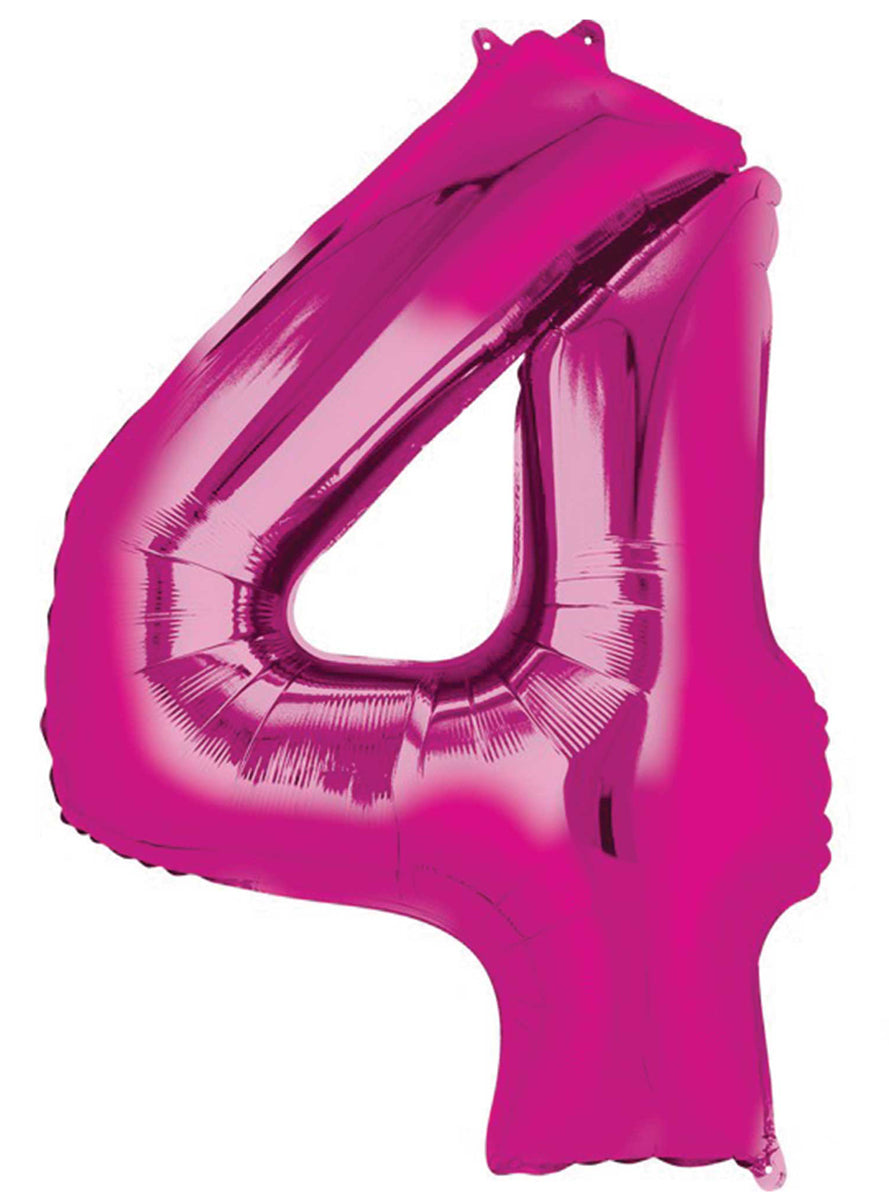 86cm Pink Supershape Number 4 Foil Balloon - Main Image