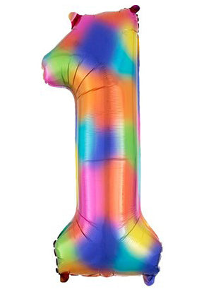 86cm Rainbow Supershape Number 1 Foil Balloon - Main Image