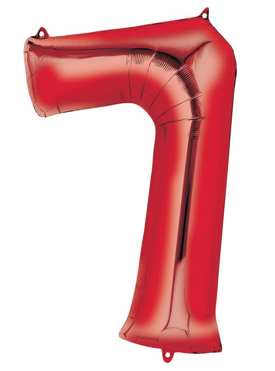 86cm Red Supershape Number 7 Foil Balloon - Main Image