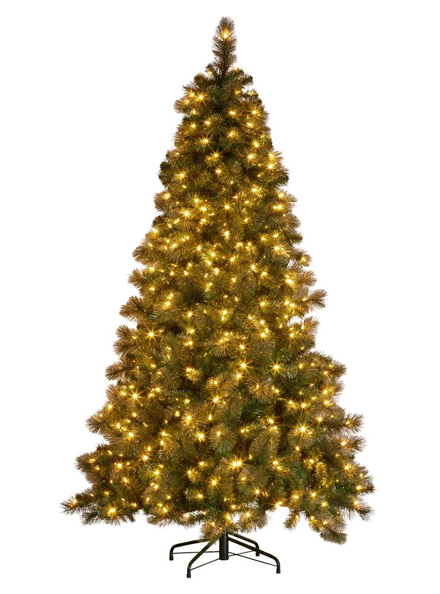 Gold Glittered Prelit Christmas Tree 9 Foot - Alternate Image 3