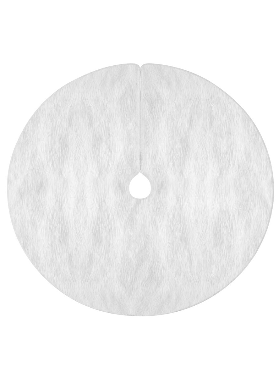 Plush Fluffy White Jingle Jollys Tree Skirt Decoration 90cm - Main Image