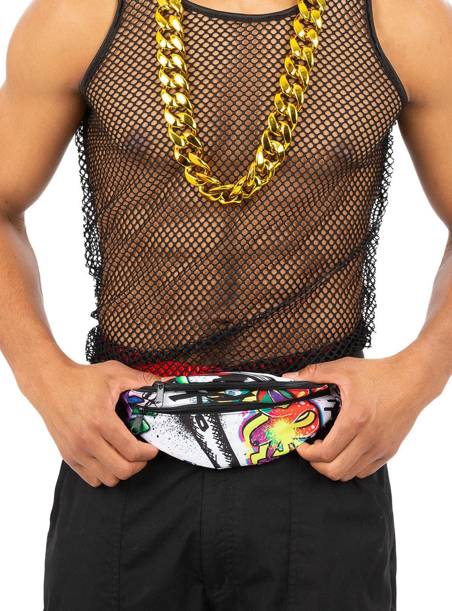 1990s Graffiti waist bag costume accessory - Front image