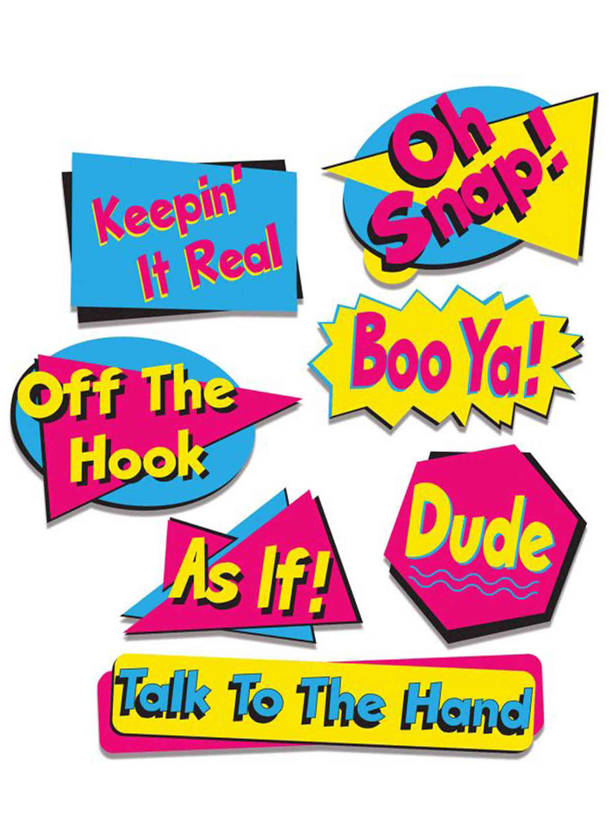 90s Phrases Cut Out Decorations - Main Image