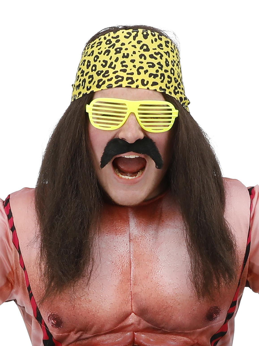 Mens 1990s wrestler costume accessory kit - Main image
