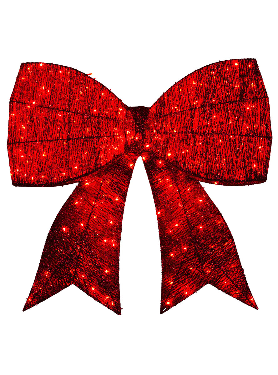 91cm Oversized Red Bow with Lights Christmas Decoration - Main Image