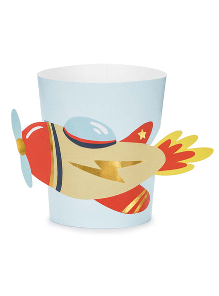 Aeroplane Party 6 Pack Cup Sleeves — Main Image