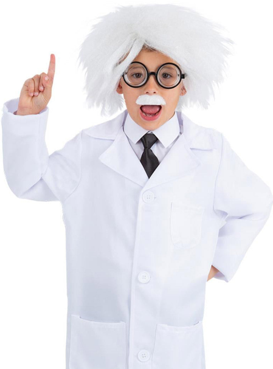 Mad Scientist Kids Albert Einstein Wig Glasses And Moustache Costume Accessory Set - Main Image