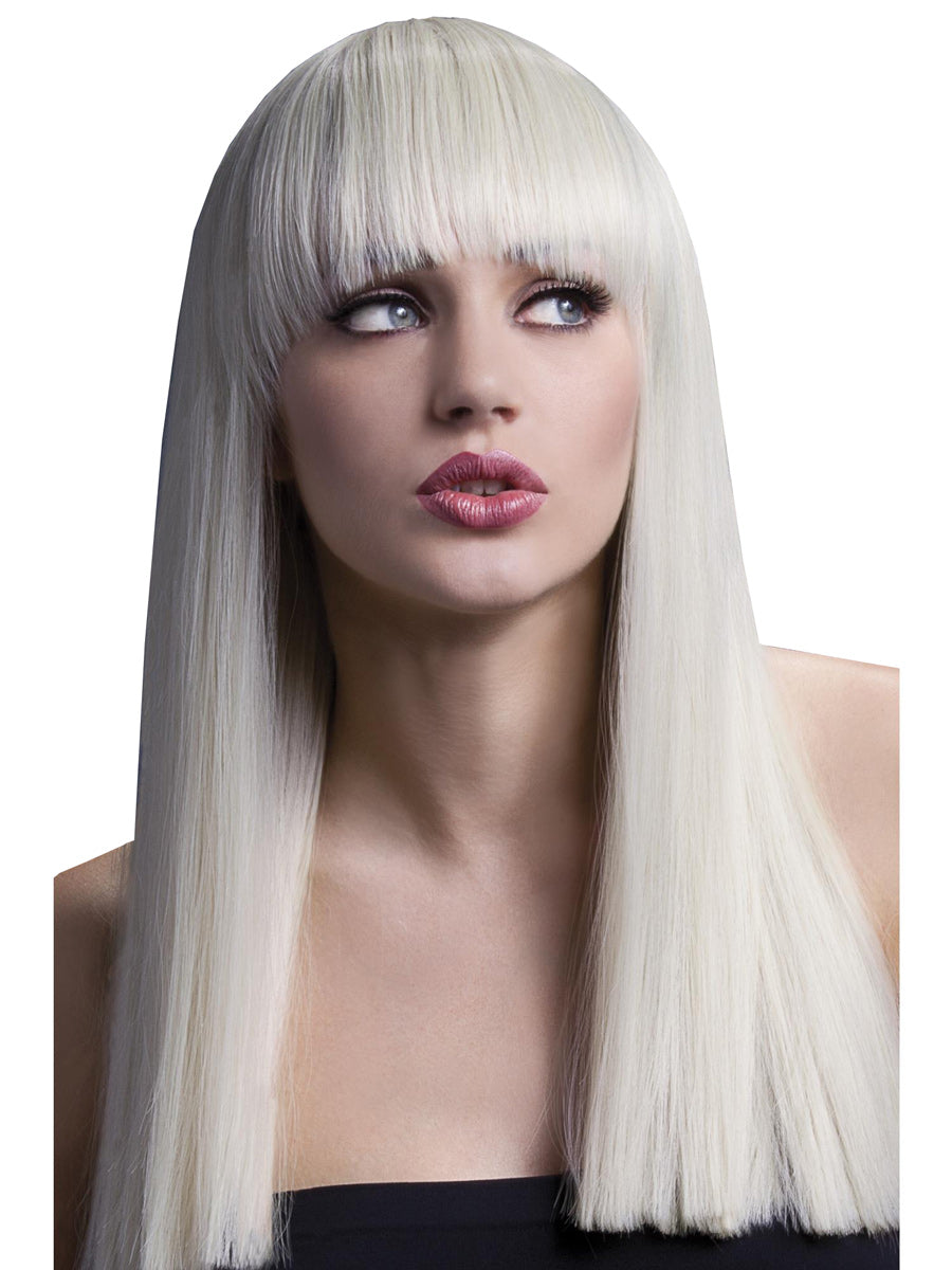 Womens Long Blonde Fashion Wig With Fringe - Main Image
