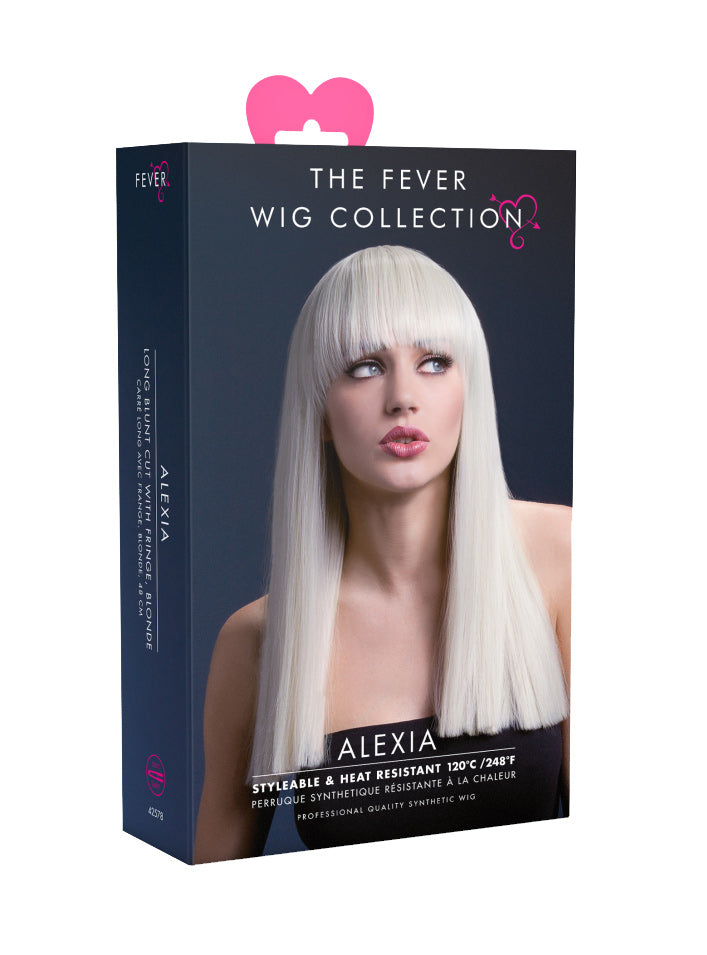 Womens Long Blonde Fashion Wig With Fringe - Packaging Image