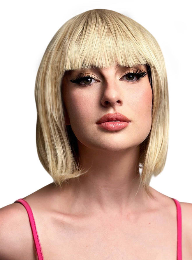 Ally Short Blonde Bob Heat Resistant Wig with Fringe - Alternative Image