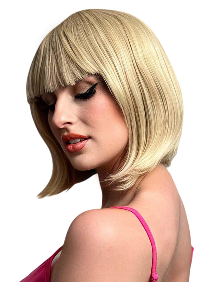 Ally Short Blonde Bob Heat Resistant Wig with Fringe - Side Image
