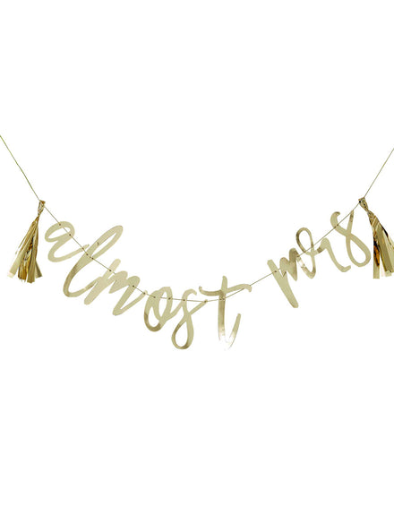 Almost Mrs 2m Long Gold Hens Party Bunting - Main Image