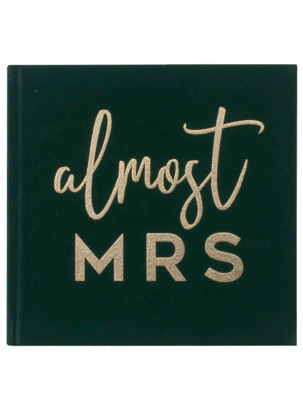 Almost Mrs Green Velvet 32 Page Hen Party Guest Book - Main Image