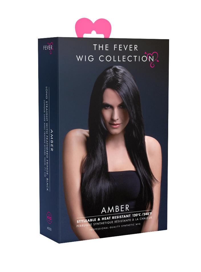 Womens Long Black Heat Resistant Fashion Wig - Packaging Image
