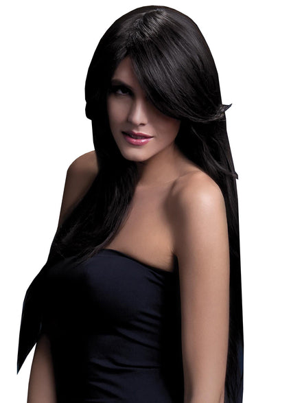 Dark Brown Womens Long Heat Resistant Fashion Wig - Main Image