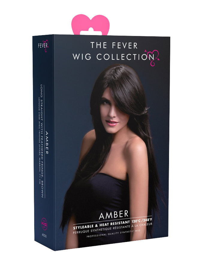 Dark Brown Womens Long Heat Resistant Fashion Wig - Packaging Image