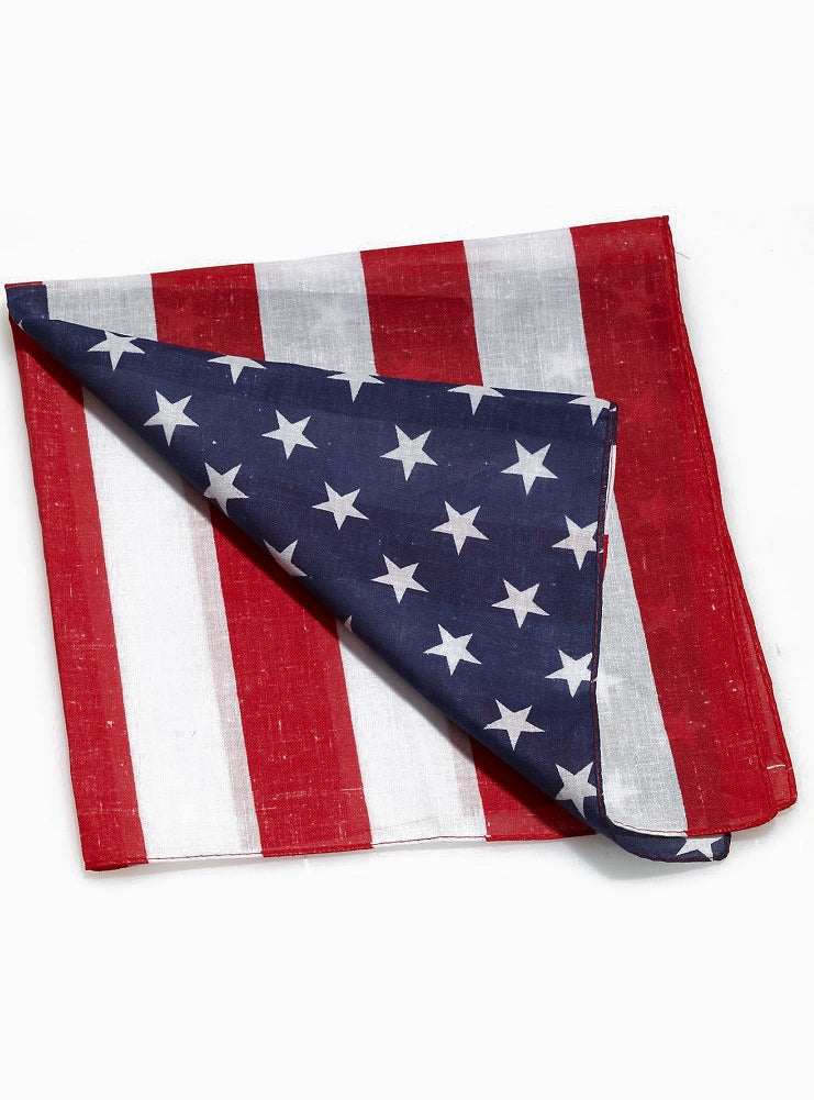 American Flag Print Adults Rock and Roll Costume Bandana - Main Image