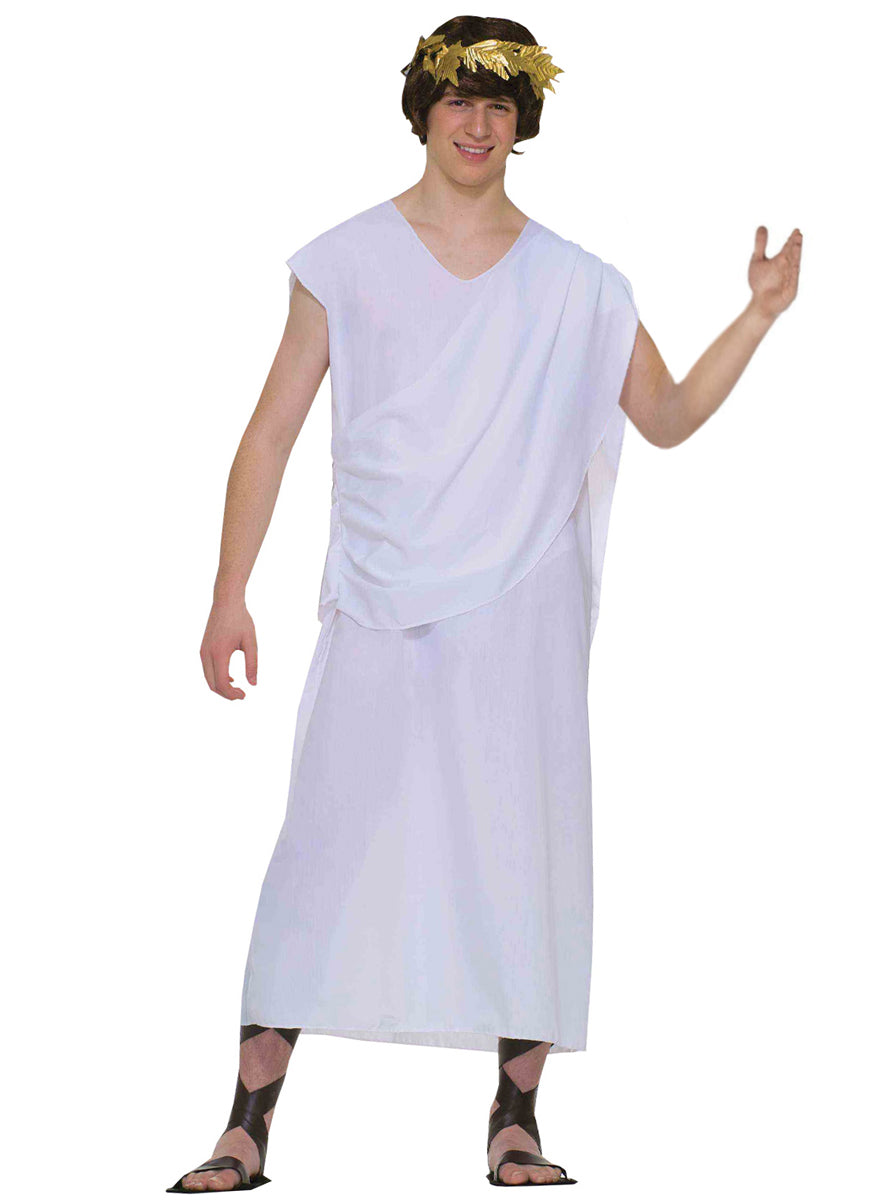 Mens Classic White Roman Toga Costume - Main Image