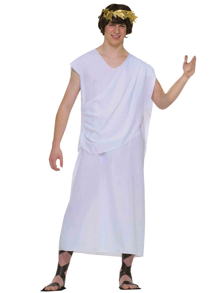 Mens Classic White Roman Toga Costume - Main Image