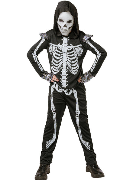 Boys Skeleton Top And Mask Halloween Costume Set - Main Image