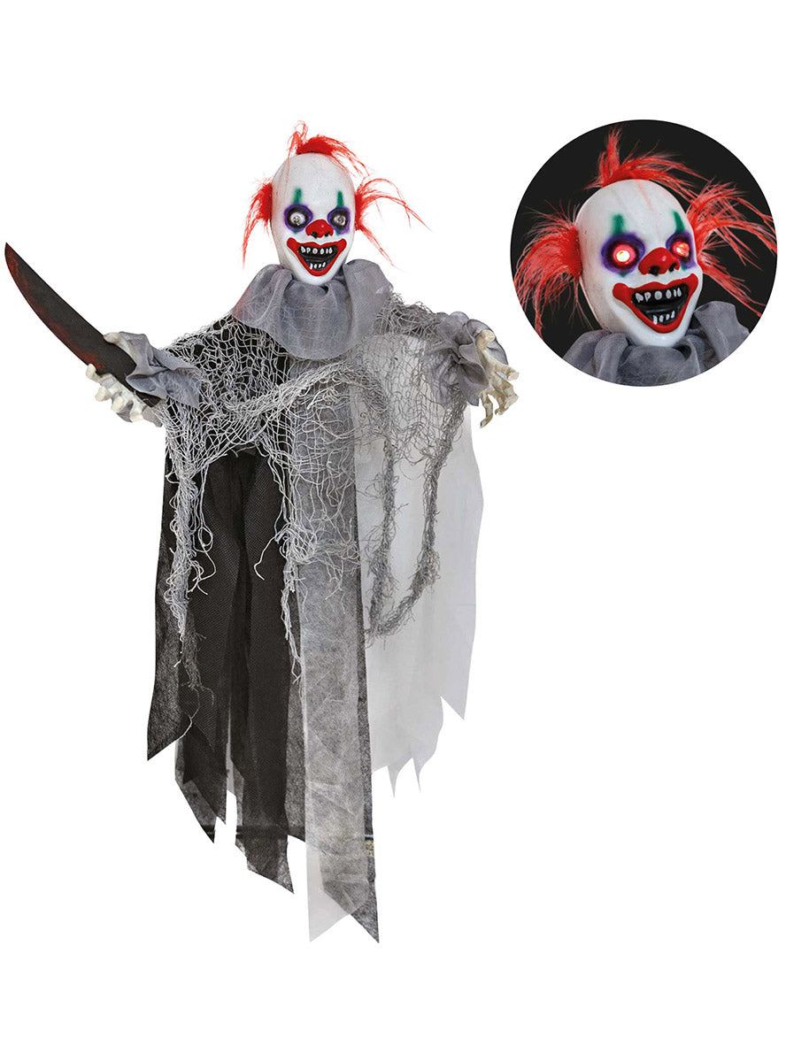 Animatronic Killer Clown Halloween Decoration - Alternate Image